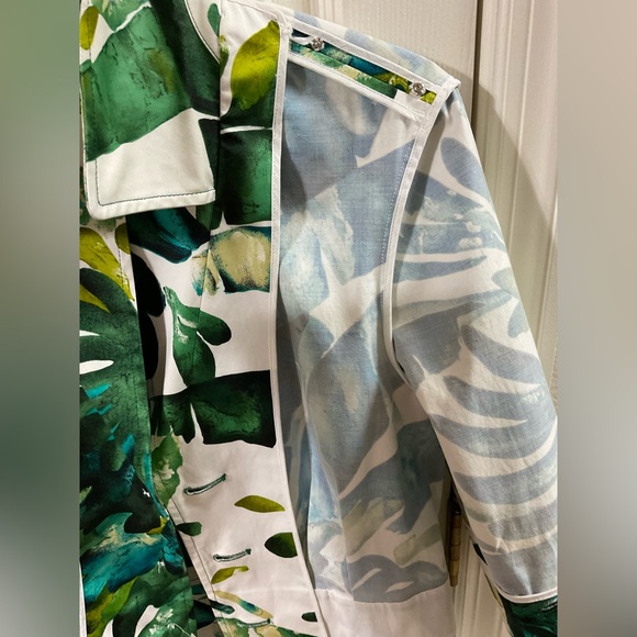 Lafayette 148 New York Womens Blazer Jacket Size 8 Tropical Palm Leaf Print - Picture 12 of 16